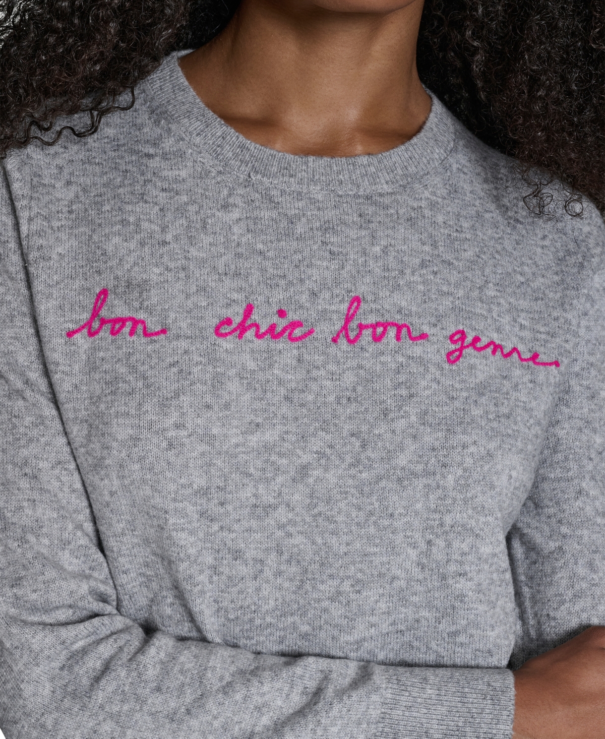 Bcbg Women's Bon Chic Genre Long Sleeve Sweater In Gray