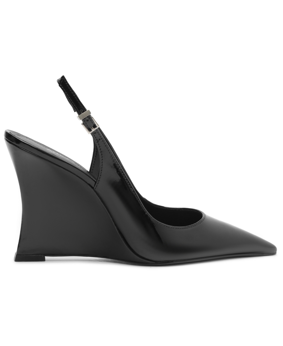 Arezzo Rowen Slingback Pointed Toe Wedge Pump In Black