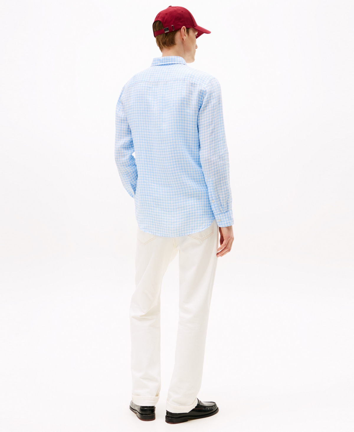 Tommy Hilfiger Regular Fit Gingham Linen Shirt In Blue