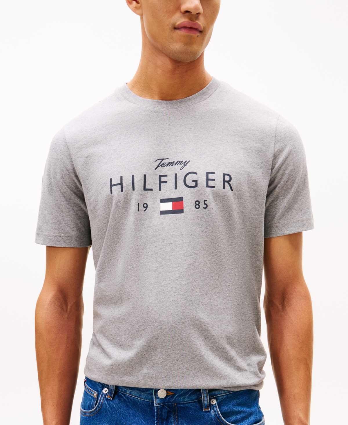 Tommy Hilfiger Men's Crewneck T-shirt In Gray