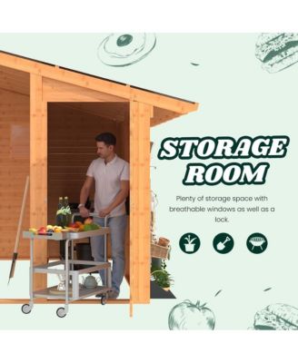 20' x 12.5' Outdoor Wooden Gazebo with Storage Room