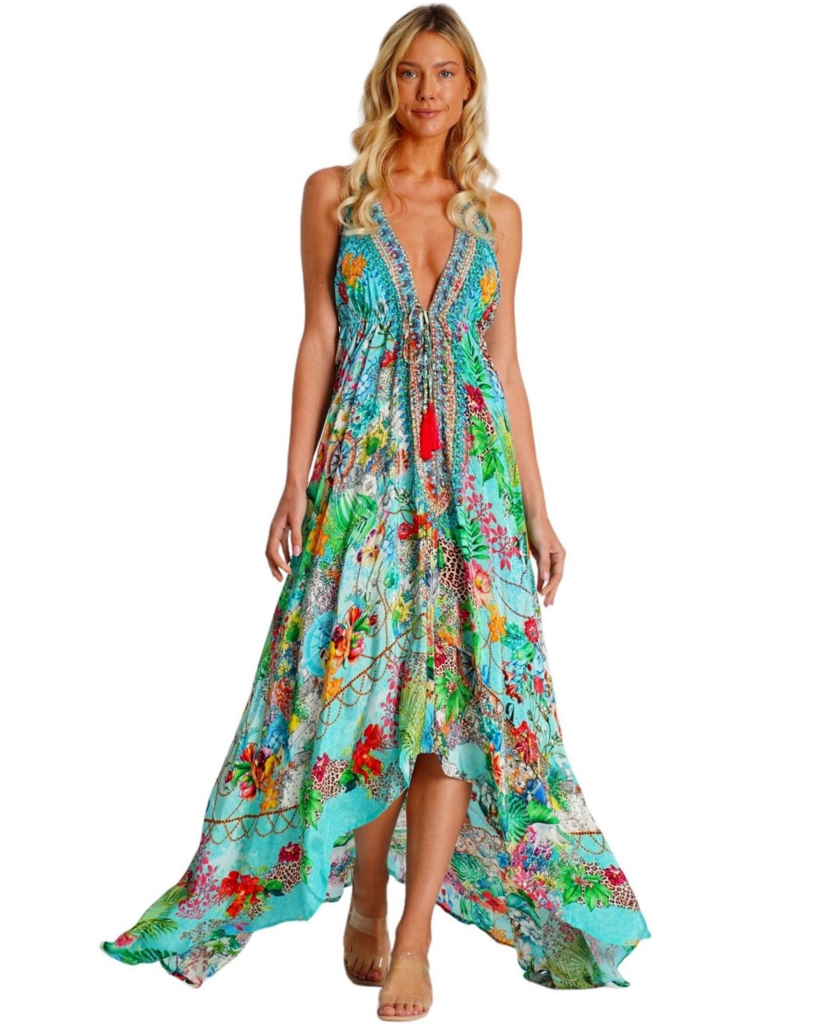 La Moda Clothing Women's Maxi halterneck Dress