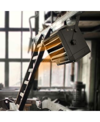 7500W Portable Hard-Wire Installation Garage Heater With Remote and Vertical and Horizontal Air Flow in Black