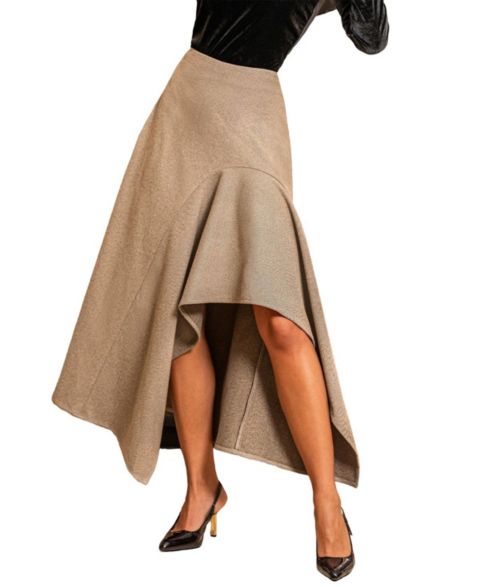 Женская юбка Cupshe Asymmetrical Hem Midi, цвет: Светлый бежевый
