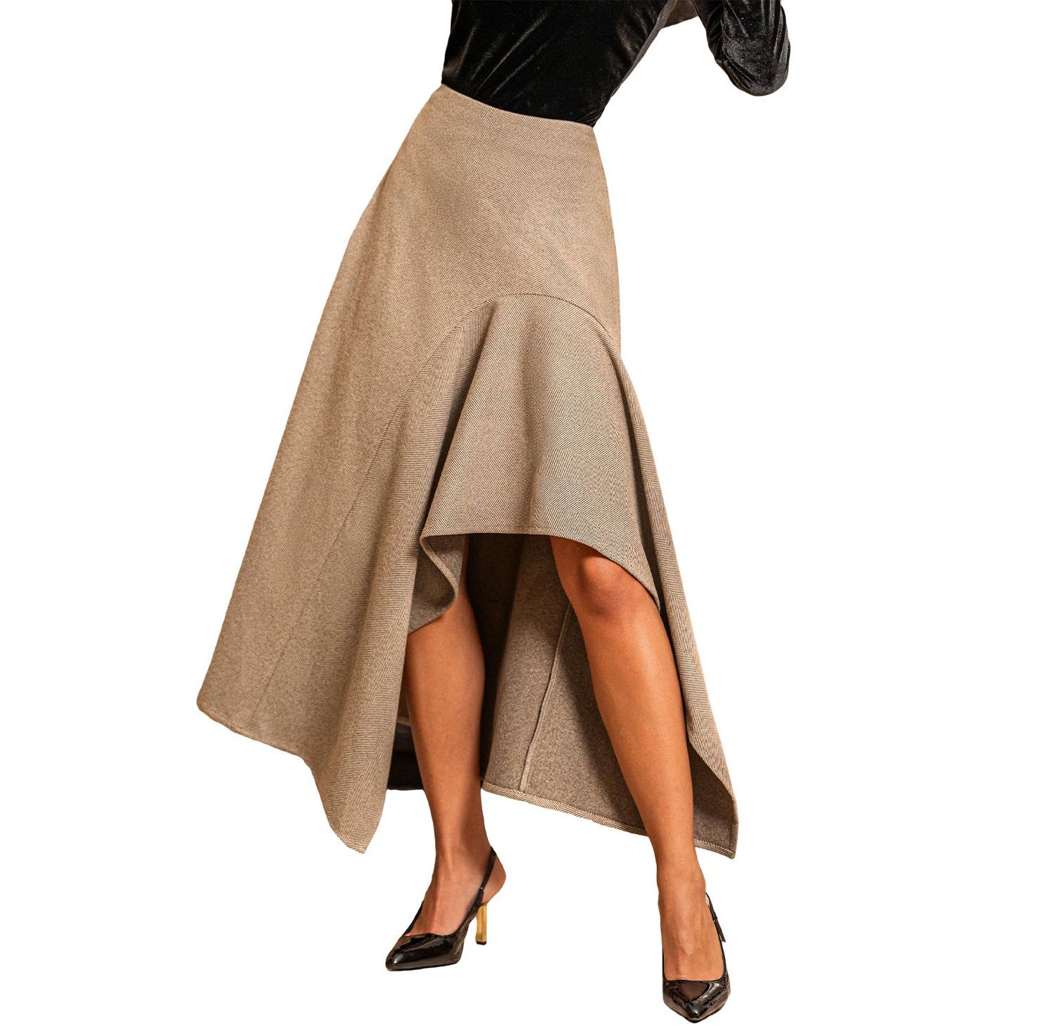 Women's Asymmetrical Hem Midi Skirt