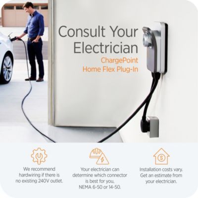 Home Flex Level 2 WiFi NEMA 14-50 Plug Electric Vehicle EV Charger