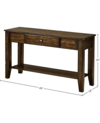 49" x 18" Sofa Table with Shelf in Raisin