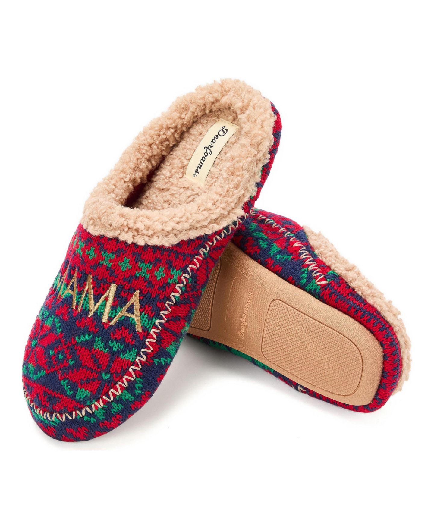 Женские сабо Dearfoams Mama Bear Clog Slipper, цвет: Fairisle — фото 3