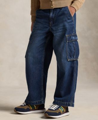 Girls' 7-16 Wide Leg Cargo Jeans