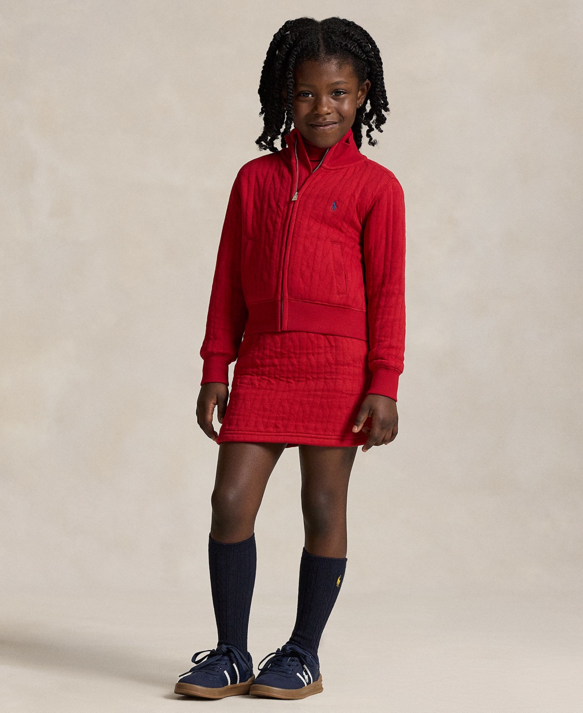Polo Ralph Lauren Toddler & Little Girls 2T-6X Quilted Cable-Motif Skirt - Red