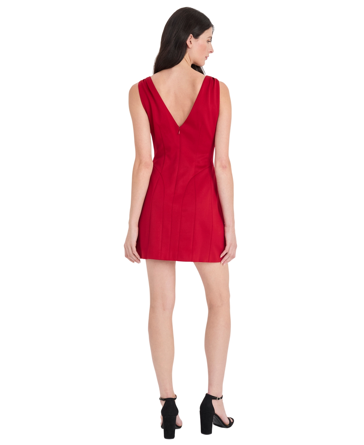 Donna Morgan Women's V-Neck Flare Mini Dress