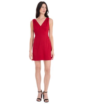 Donna Morgan - Women's V-Neck Flare Mini Dress