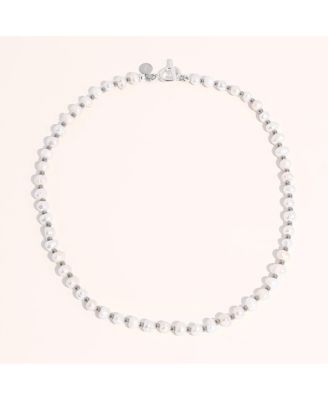 Chunky Pearl  Silver Jean Necklace - Medium