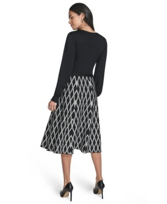 Women's Fit and Flare Midi Sweater Dress