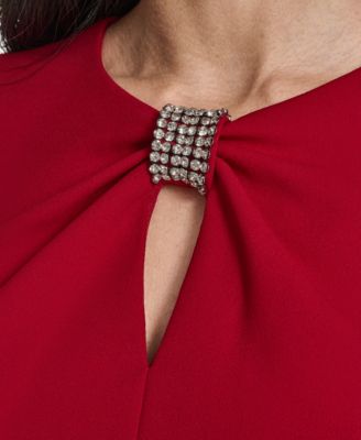 Women's Keyhole Jewel Neck Sheath Dress