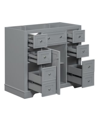 36" Bathroom Vanity, Cabinet Base Only, One Cabinet and Six Drawers