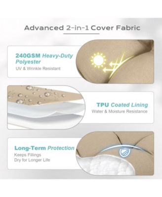 Outdoor Tufted Adirondack Chair Cushion Set of 2, High-Back with Ties, Waterproof & Fade-Resistant