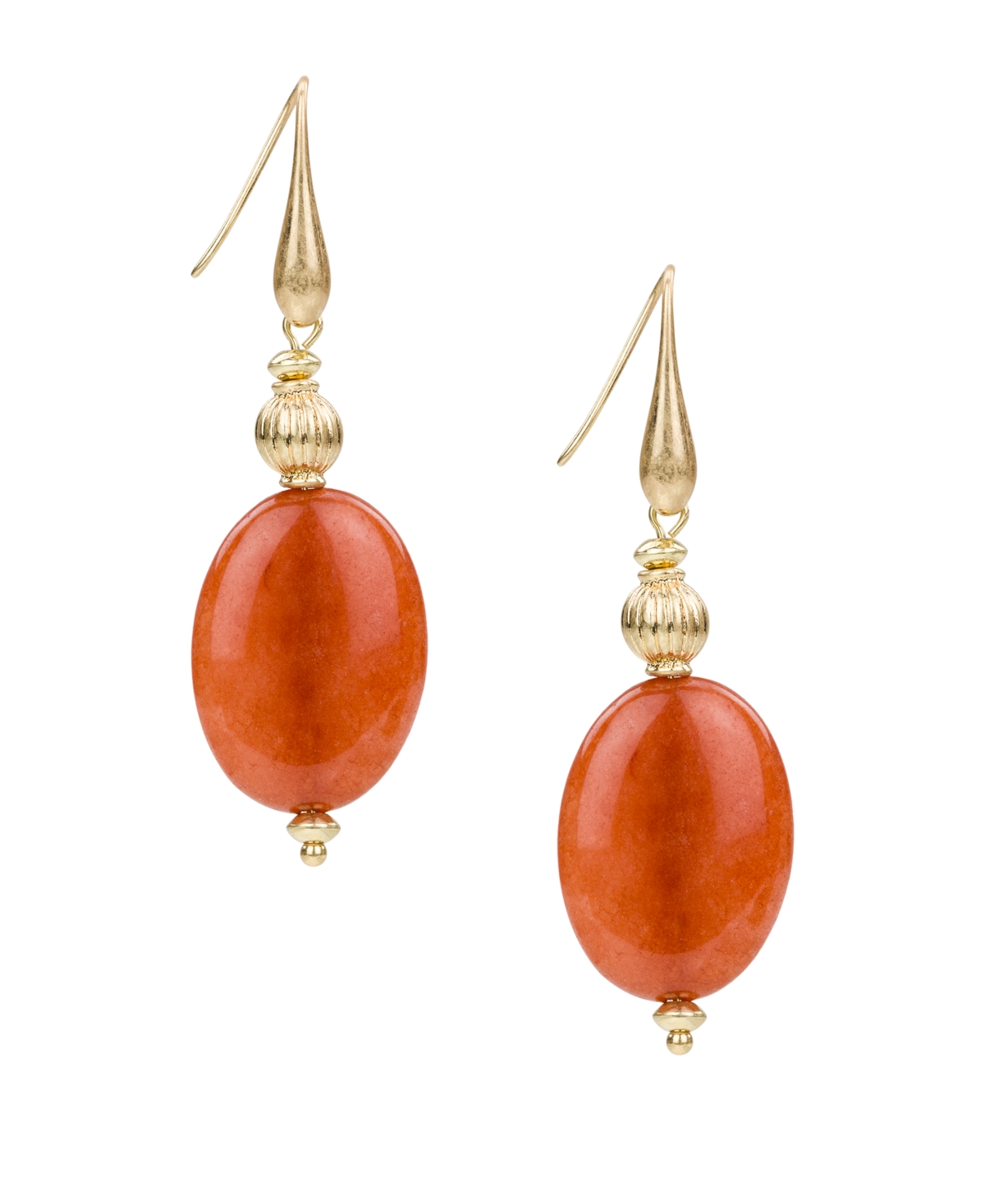 Patricia Nash Eclectic Bead Antique-like Gold-tone Oval Drop Wire Earrings In Gold