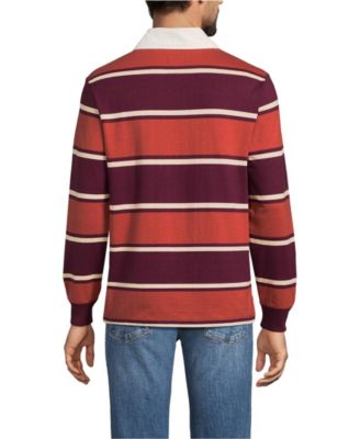 Men's Long Sleeve Stripe Rugby Shirt