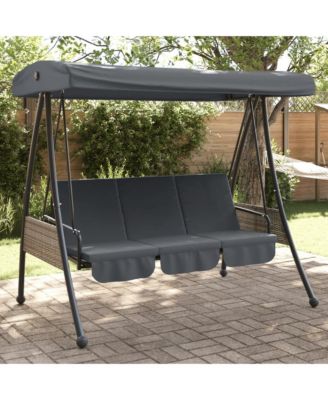 Garden Swing Bench Dark grey Powder-coated steel Large