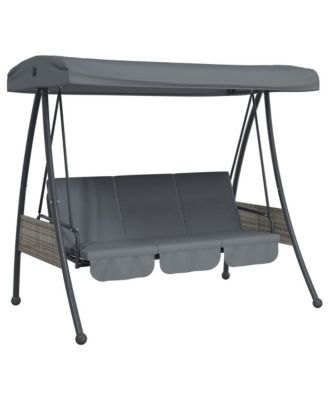 Garden Swing Bench Dark grey Powder-coated steel Large