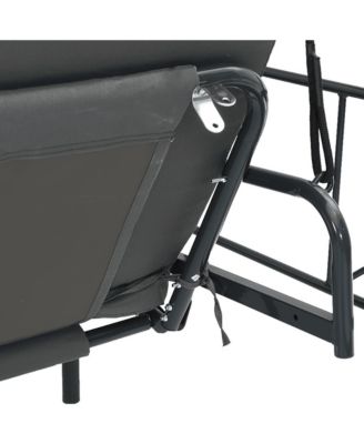 Garden Swing Bench Dark Grey Powder-Coated Steel, Polyester