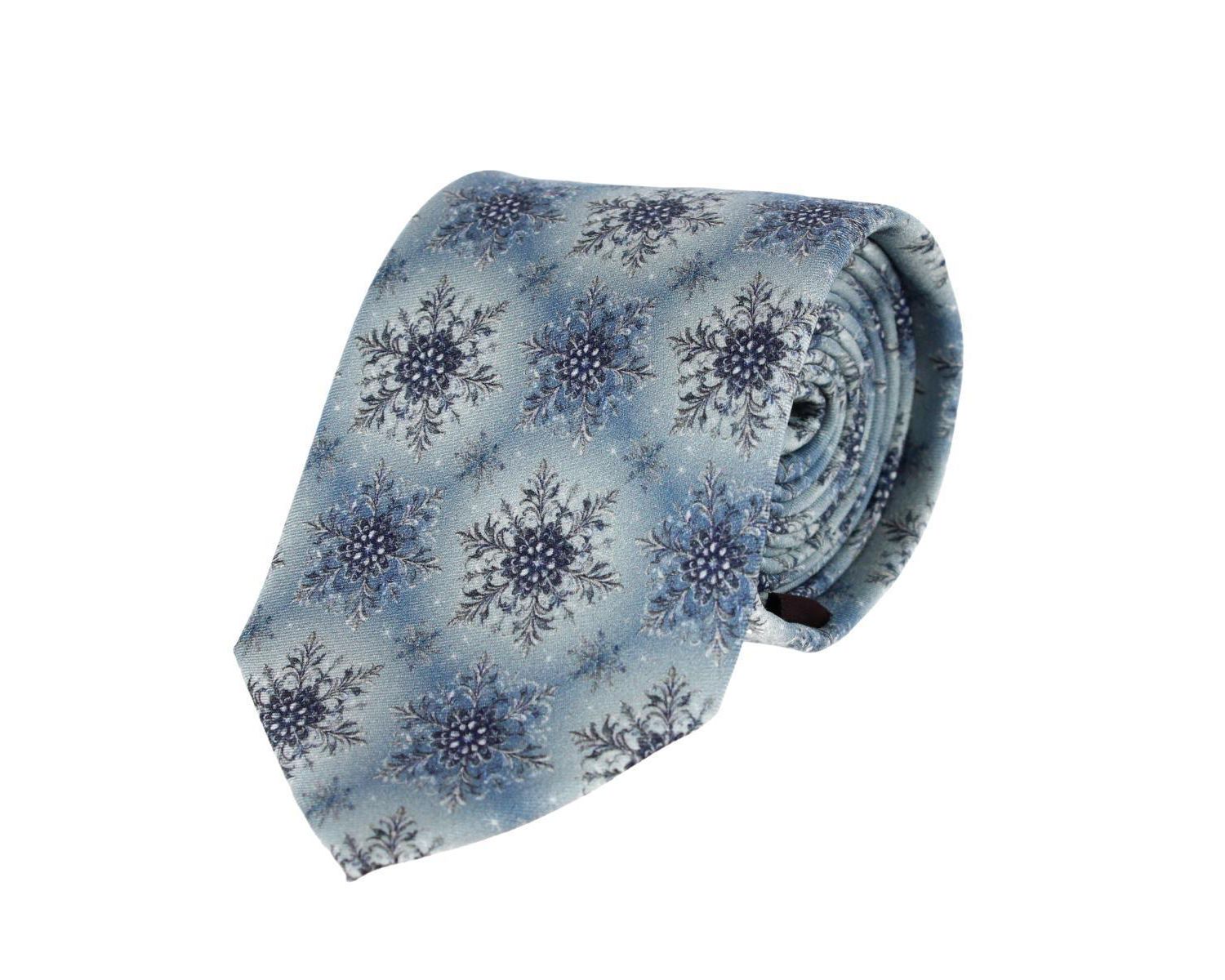 Men's Clarence The Classy Snowflake Silk Holiday Necktie