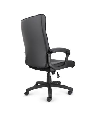 High Back Adjustable Faux Leather Office Chair in Black