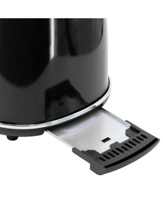 1.8 Quart Electric Tea Kettle and 2 Slice Toaster Combo in Black