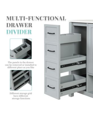 36&amp;#x22; Solid Wood and MDF Bathroom Vanity with Sink Top, Cabinet Doors, Drawers and Open Shelf