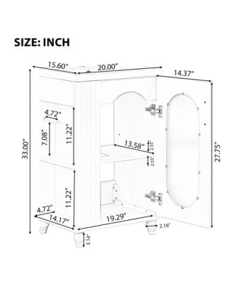 20&amp;quot; Bathroom Vanity with Sink, Cabinet with Two-Tier and Adjustable Shelf, Solid Wood and MDF