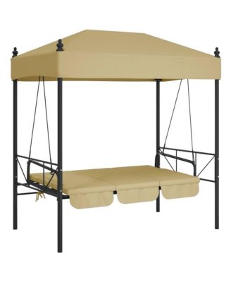 Garden Swing Bench Sand Powder-coated steel, Polyester Standard