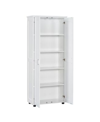 Storage Cabinet with Two Doors for Bathroom, Office, Adjustable Shelf, MDF Board