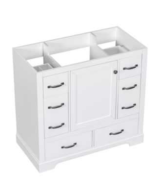 36-Inch Bathroom Vanity Cabinet Base with Six Drawers, Multi-Functional Divider & Adjustable Shelf