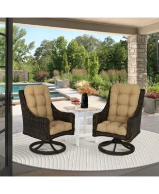 Outdoor Tufted Adirondack Chair Cushion Set of 2, High-Back with Ties, Waterproof & Fade-Resistant