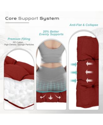 Outdoor Tufted Adirondack Chair Cushion Set of 2, High-Back with Ties, Waterproof & Fade-Resistant