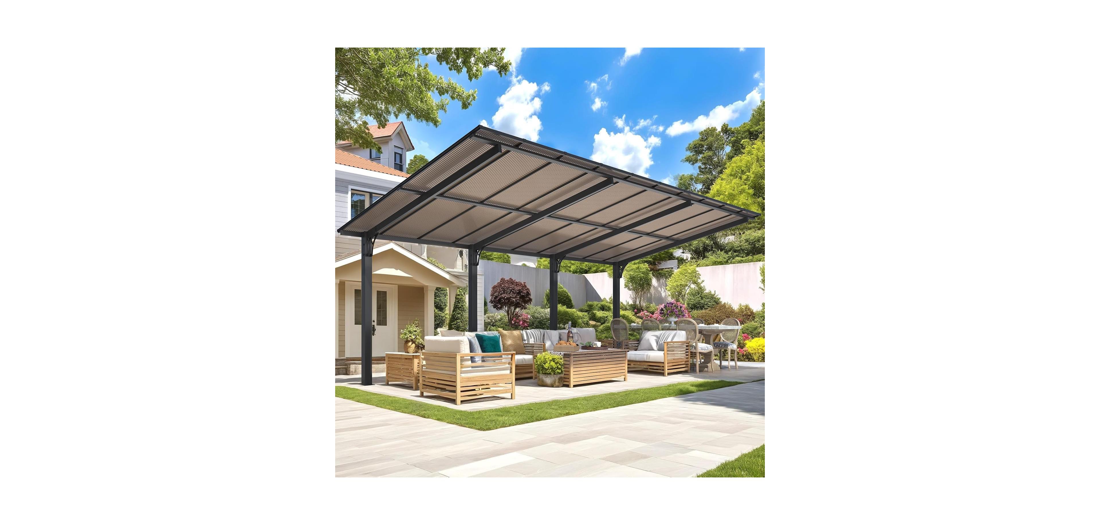 Aecojoy 20' x 10' Outdoo Gazebo for Patio, Large 10x20 Pergola Carport