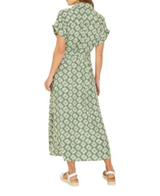 Women's Midi Shirt Dress With Matching Belt