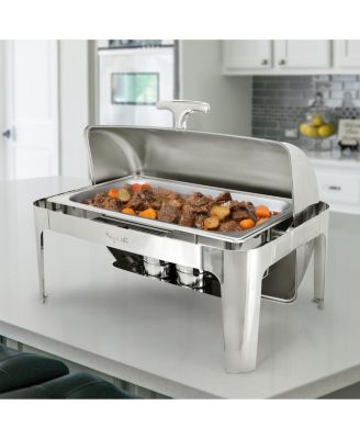 9.5 Quart Oblong Roll Top Stainless Steel Professional Chafing Dish/Food Warmer/Buffet Server Serving Trays