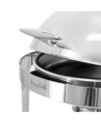 6.3 Quart Round Stainless Steel Dome Roll Top Professional Chafing Dish/Food Warmer/Buffet Server Serving Dish