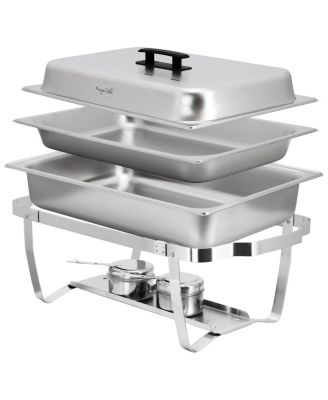 9.5 Quart Foldable Stainless Steel Professional Chafing Dish/Food Warmer/Buffet Server Serving Trays, Set of 2