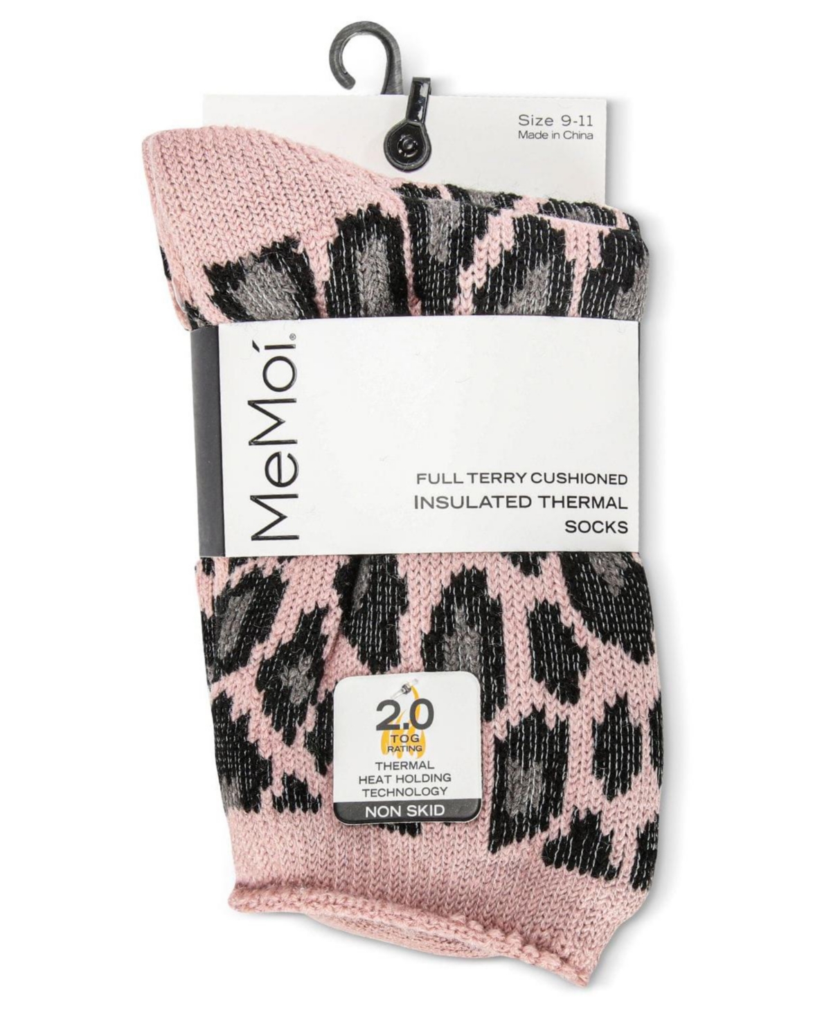MeMoi Women's Leopard Print Cozy Warm Thermal Crew Socks