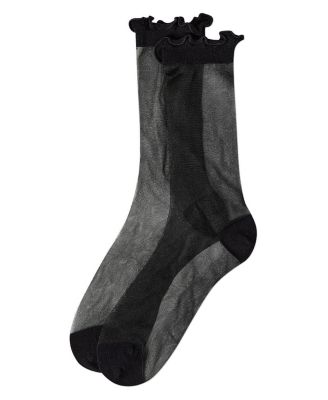 Women's Lettuce-Edge Silky Sheer Crew Sock