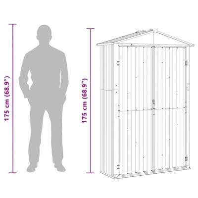 Garden Shed Brown Galvanized Steel and Plastic