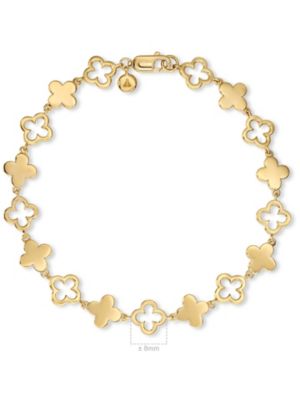 Clover Chain Bracelet in Gold Plated Sterling Silver, in