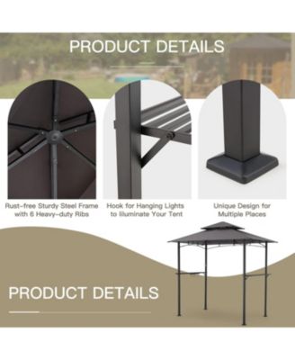 Grill Gazebo 8'x5'Outdoor Patio Backyard BBQ Grill Shelter