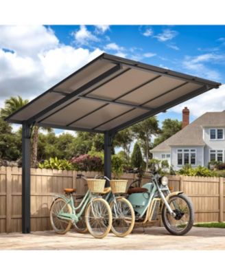 8' x 8' Gazebo for Patio, Freestanding Lean to Hard Top Gazebo Carport Shelter