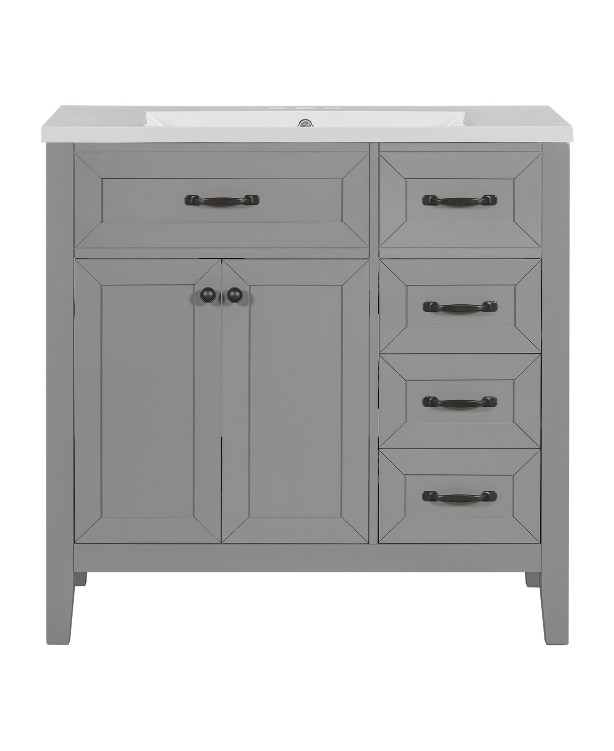 Casainc 36" Bathroom Vanity with Sink Combo, Cabinet Drawers, Solid Frame and Mdf Board