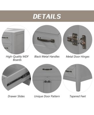 36" Bathroom Vanity with Sink Combo, Cabinet with Drawers, Solid Frame and MDF Board