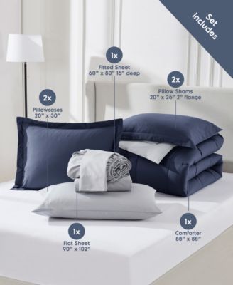 Luxury Soft Reversible 7-Pc. Comforter Set, Queen